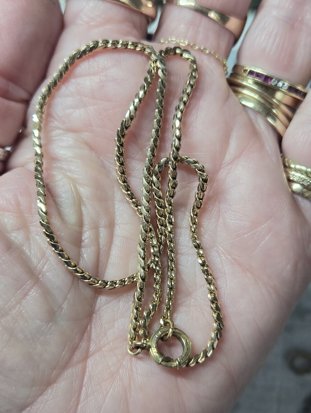 Vintage Gold Filled Rope Chain Necklace - Women Jewelry